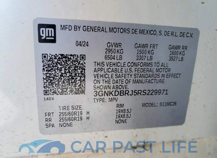 3GNKDBRJ5RS229971# 13
