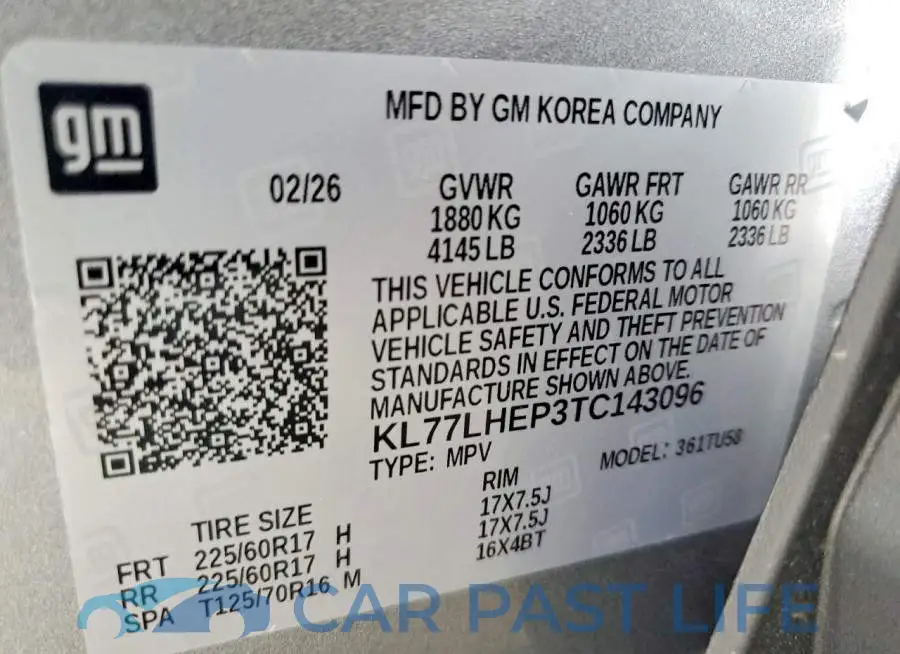 KL77LHEP3TC143096# 12
