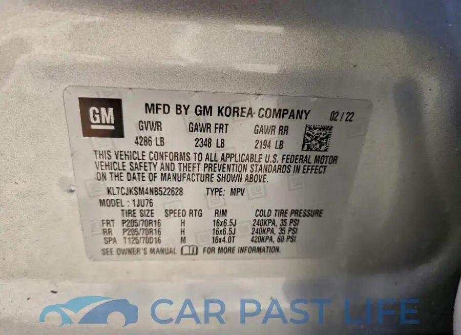 KL7CJKSM4NB522628# 14
