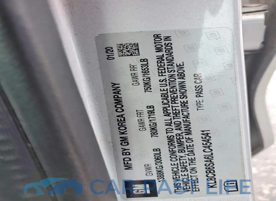 KL8CB6SA6LC454541# 12