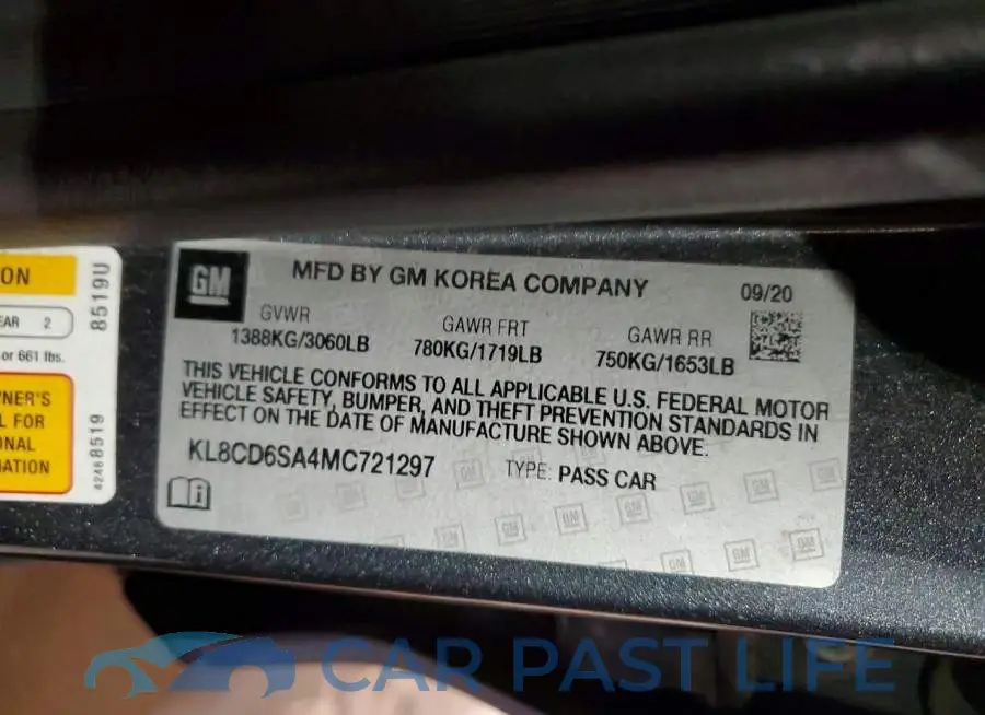 KL8CD6SA4MC721297# 13