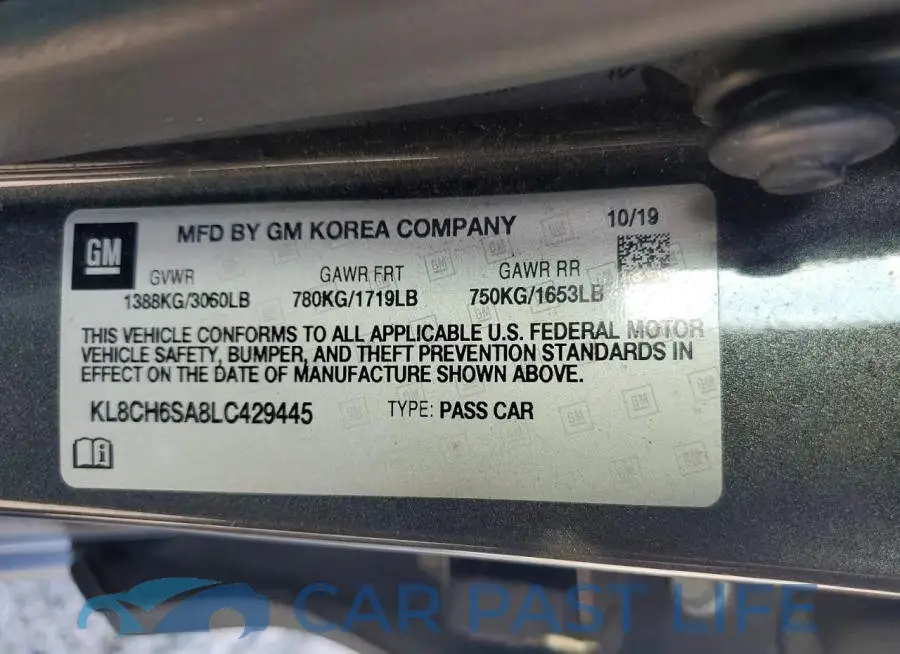 KL8CH6SA8LC429445# 12