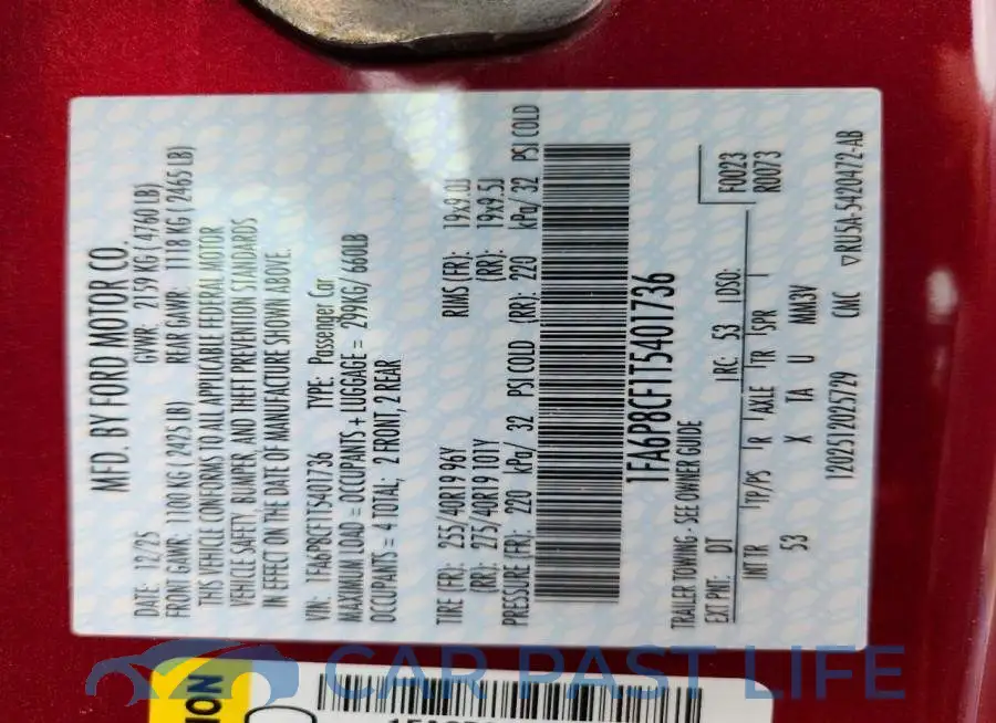 1FA6P8CF1T5401736# 12