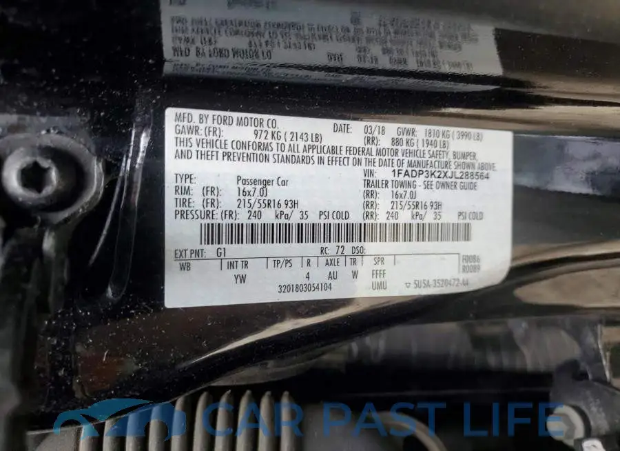 1FADP3K2XJL288564# 13