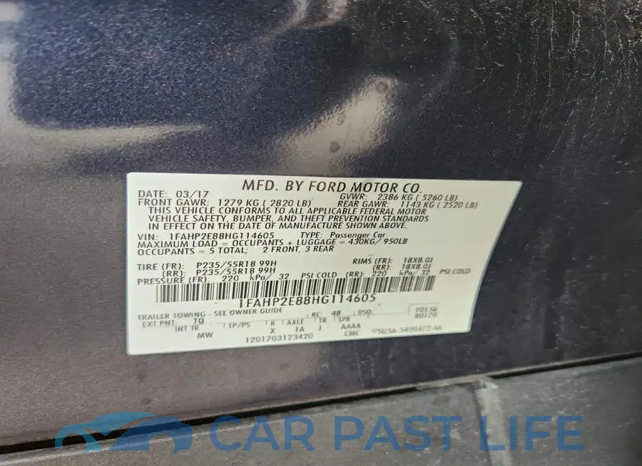 1FAHP2E88HG114605# 12