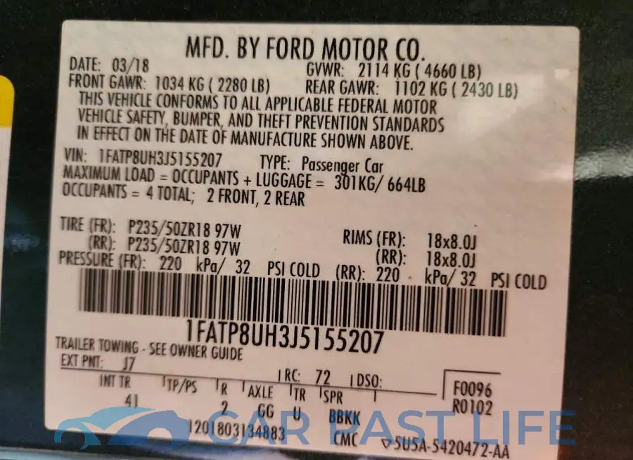 1FATP8UH3J5155207# 12