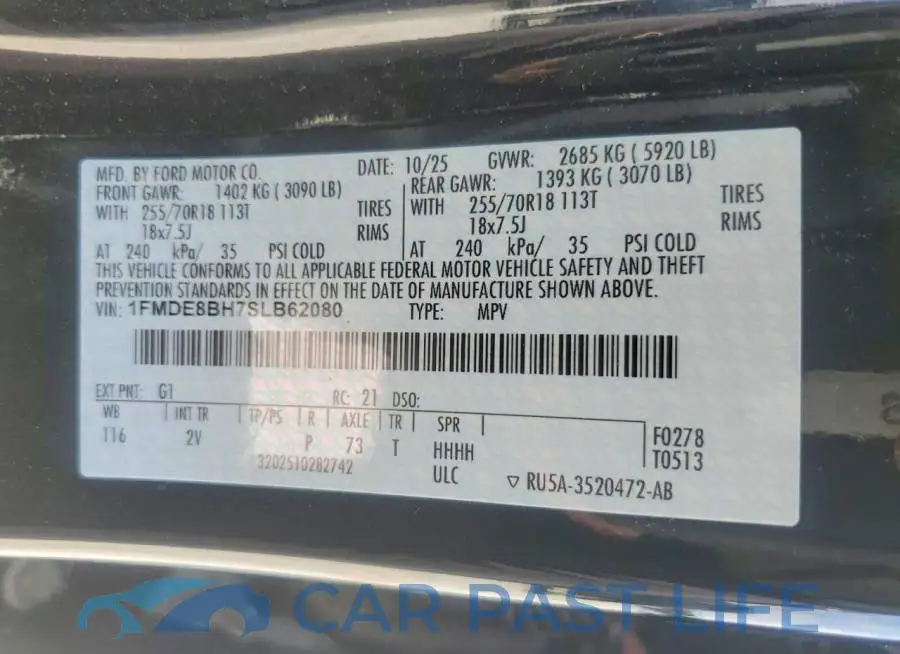 1FMDE8BH7SLB62080# 13