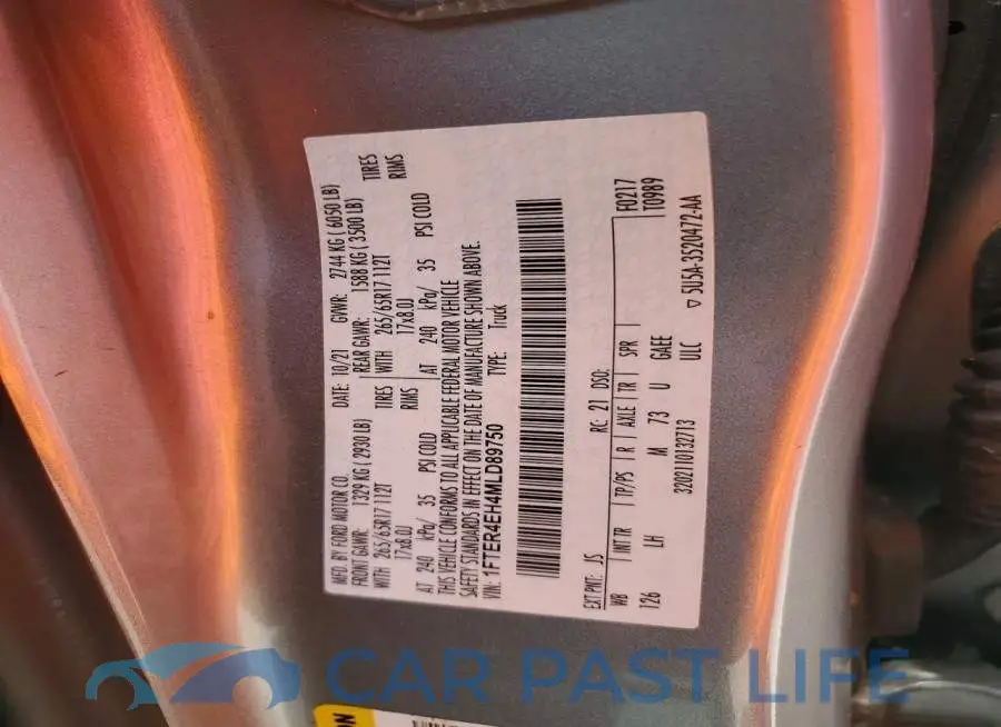 1FTER4EH4MLD89750# 12