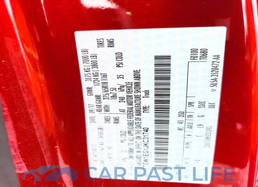 1FTEW1EG1JKC31740# 12