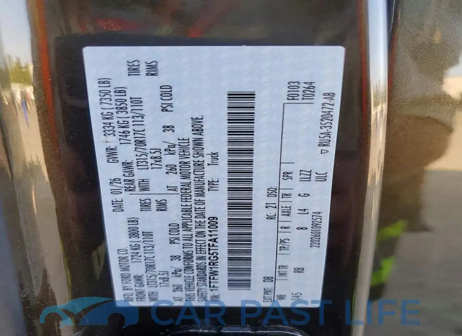 1FTFW1RG5TFA11009# 12