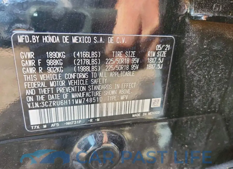 3CZRU6H11MM748510# 12
