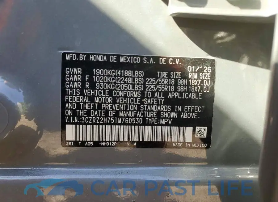 3CZRZ2H75TM760530# 13