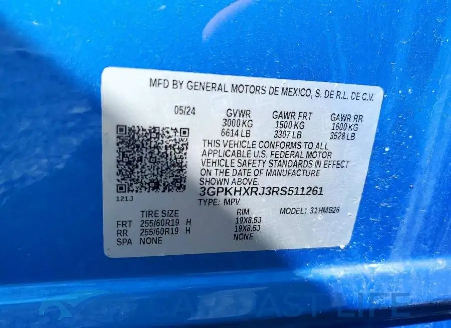 3GPKHXRJ3RS511261# 13