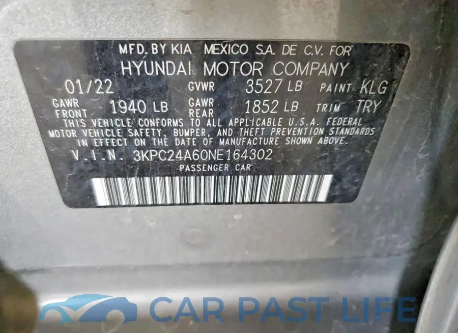 3KPC24A60NE164302# 12