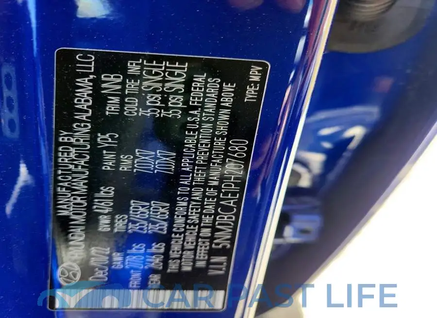 5NMJBCAE1PH207680# 14