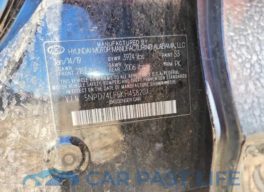 5NPD74LF5KH458207# 12