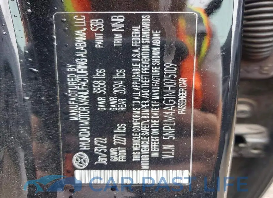 5NPLM4AG1NH075109# 12
