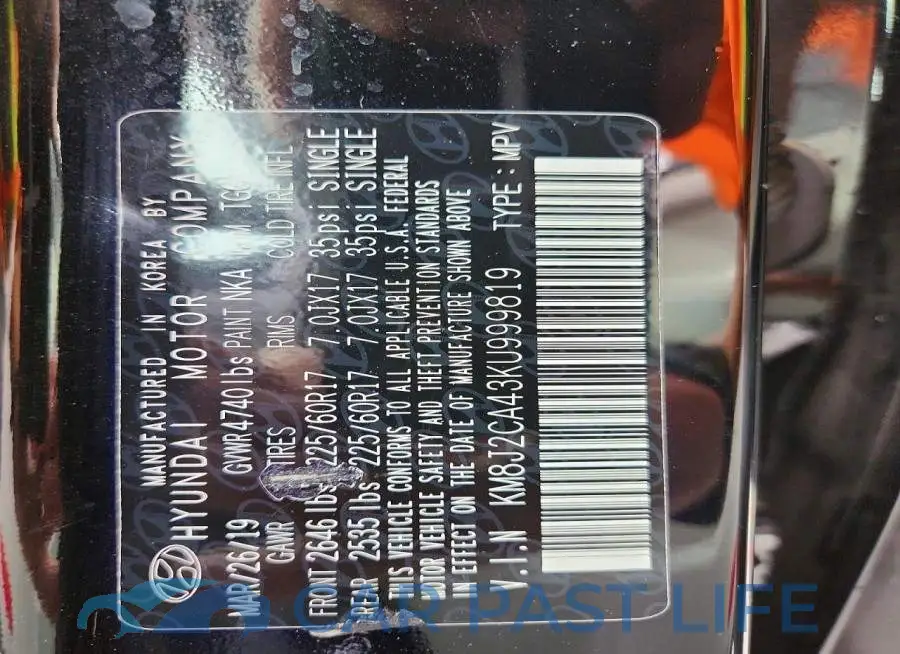 KM8J2CA43KU999819# 13