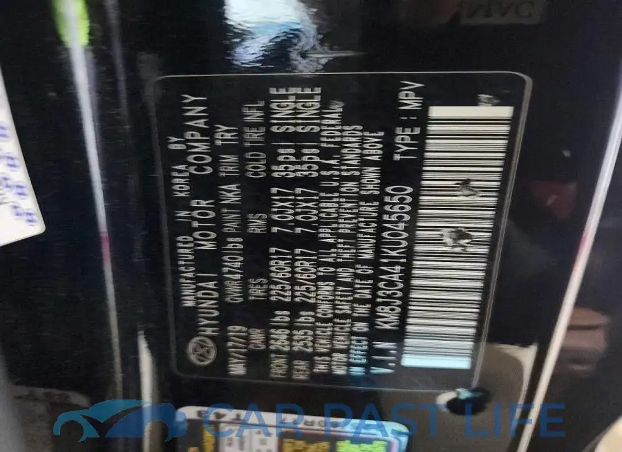 KM8J3CA41KU045650# 13
