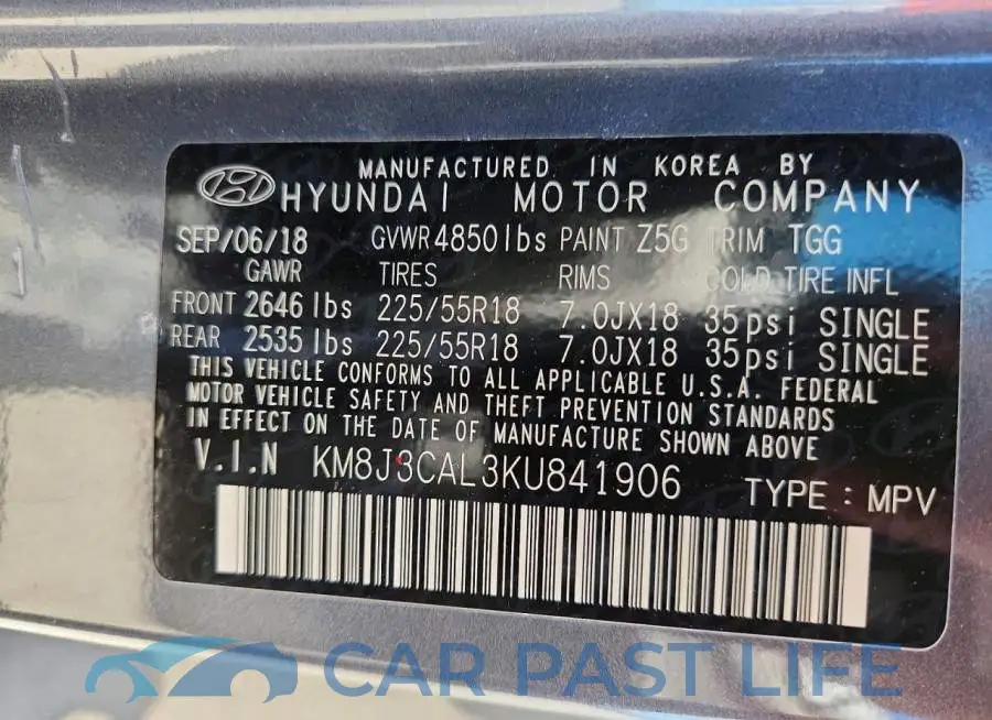 KM8J3CAL3KU841906# 14