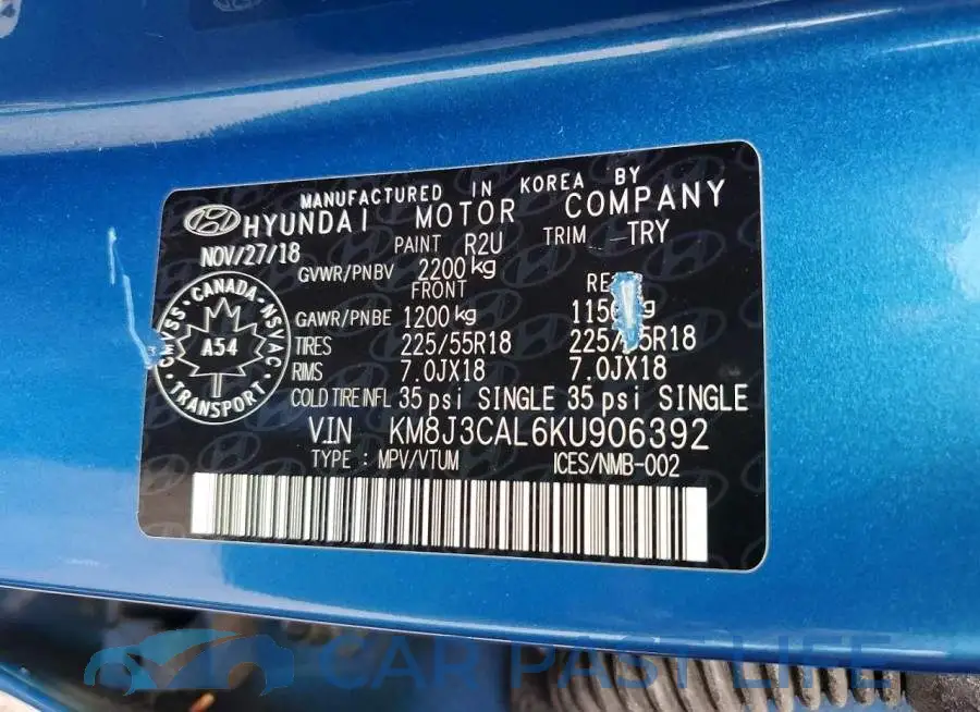 KM8J3CAL6KU906392# 14