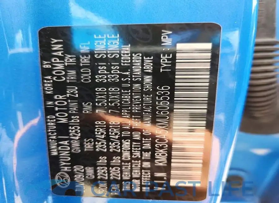 KM8K3CA5XMU605536# 12