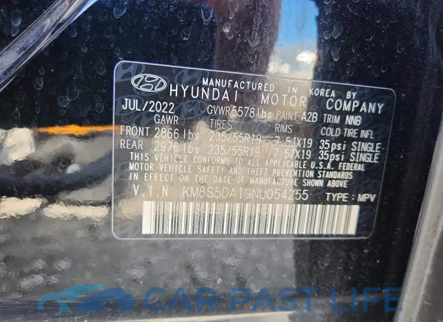 KM8S5DA19NU054255# 14