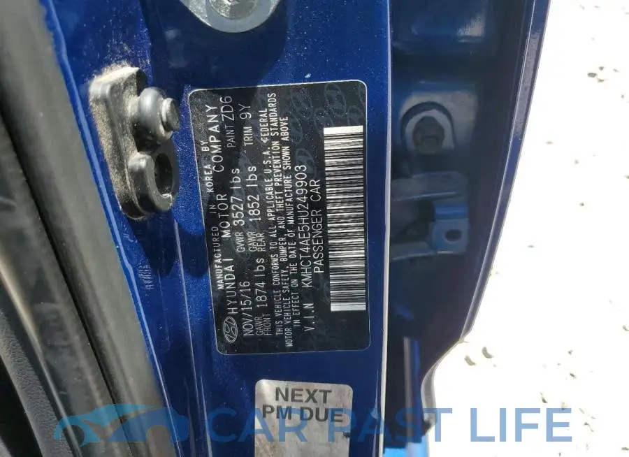 KMHCT4AE5HU249903# 12
