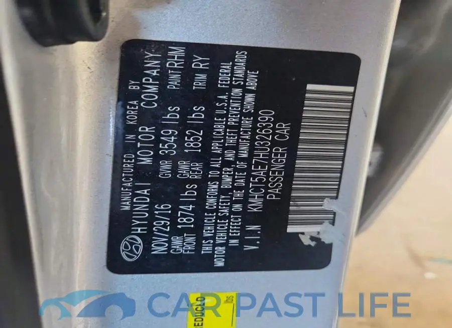 KMHCT5AE7HU326390# 13