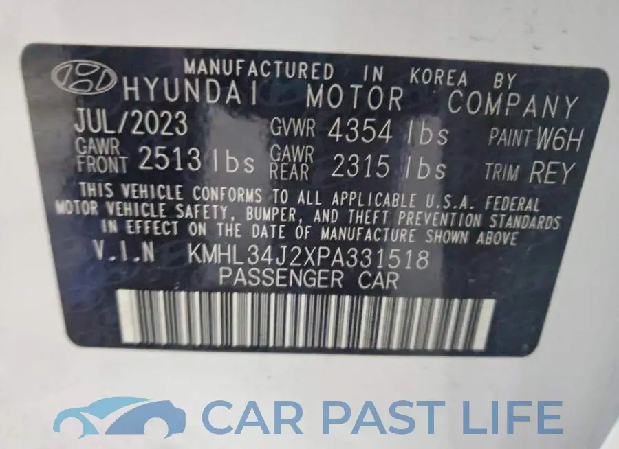 KMHL34J2XPA331518# 12