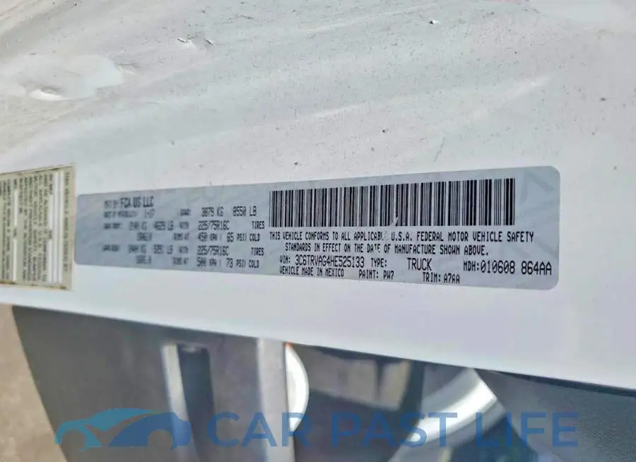 3C6TRVAG4HE525133# 12