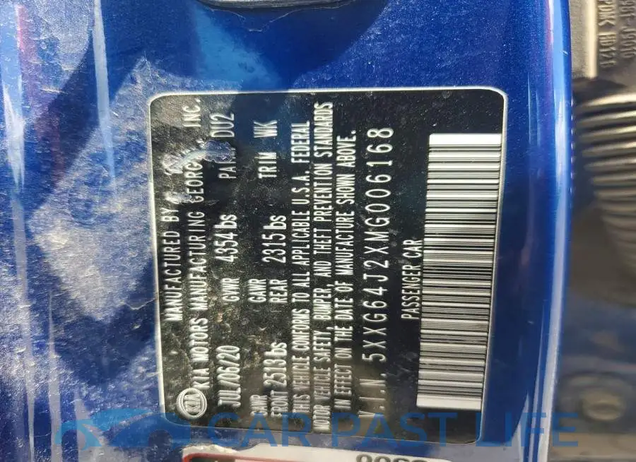 5XXG64J2XMG006168# 12