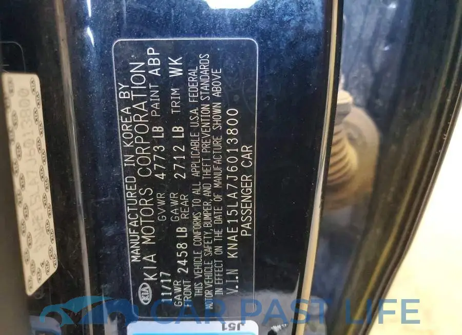 KNAE15LA7J6013800# 13