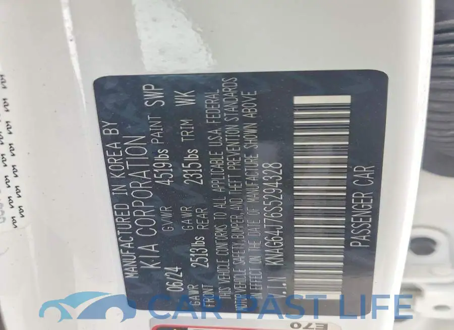 KNAG64J76S5294328# 13