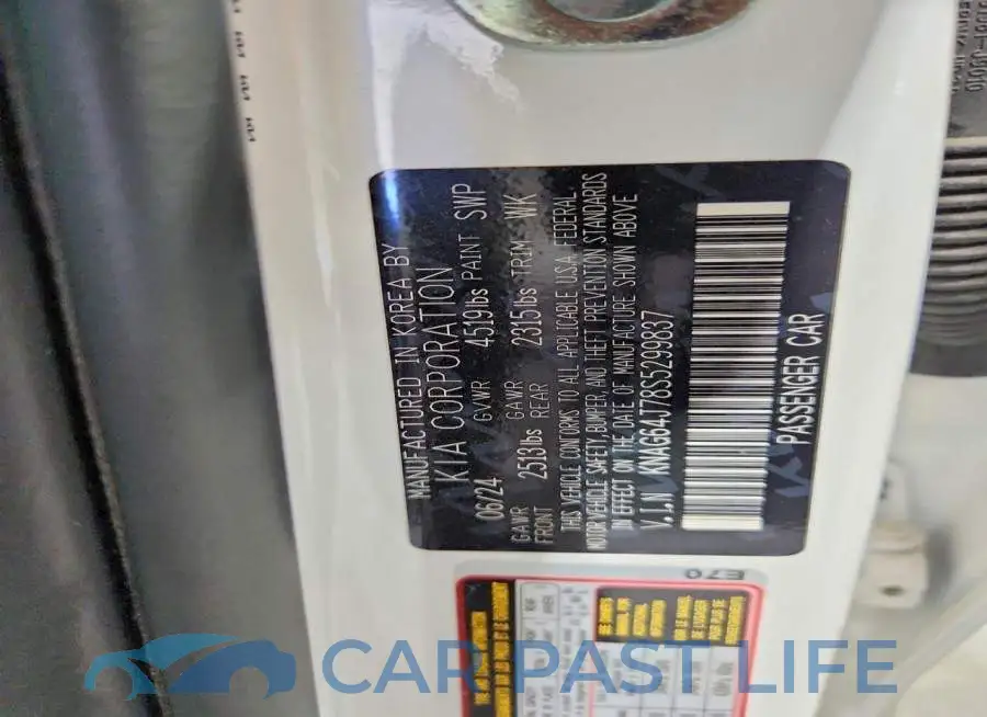KNAG64J78S5299837# 12