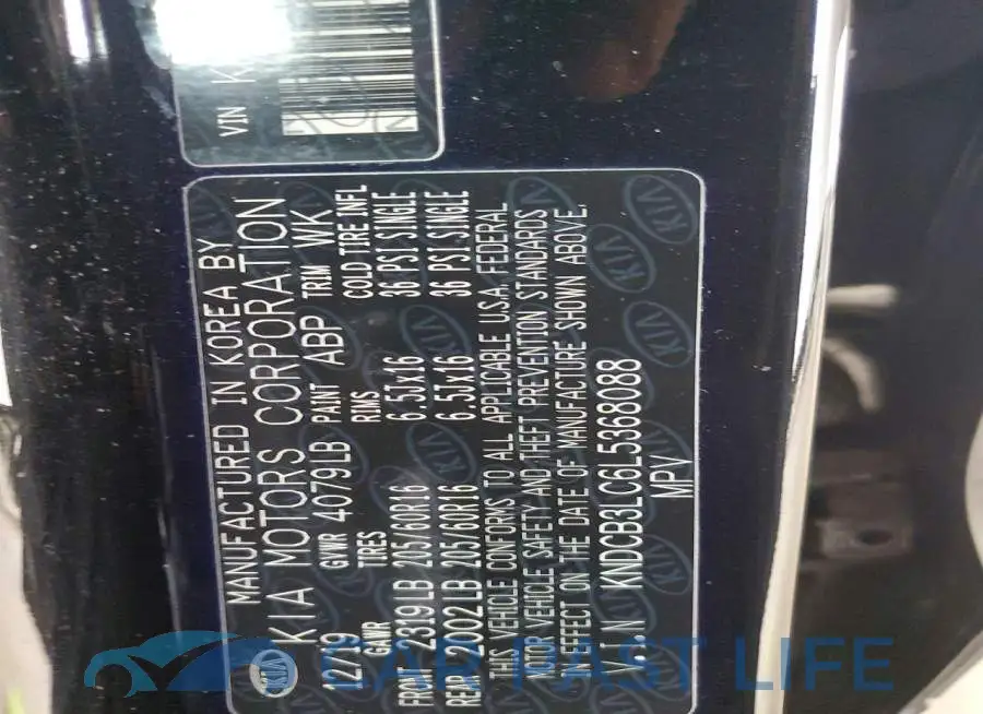 KNDCB3LC6L5368088# 12