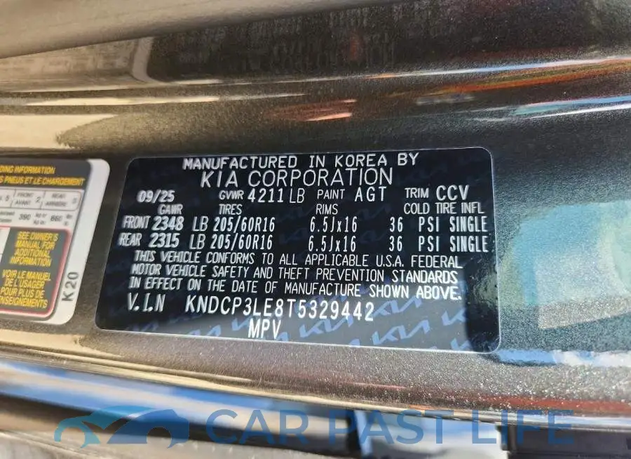 KNDCP3LE8T5329442# 14