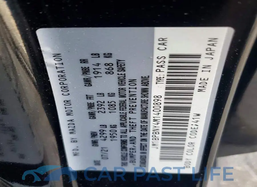 JM1BPBNY4M1400898# 12