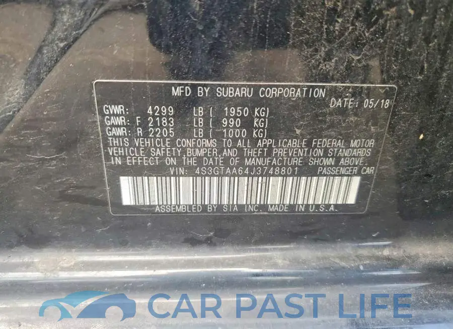 4S3GTAA64J3748801# 12