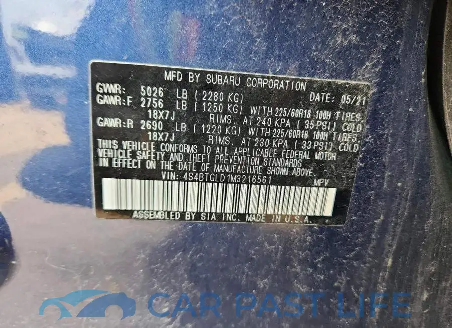 4S4BTGLD1M3216561# 12