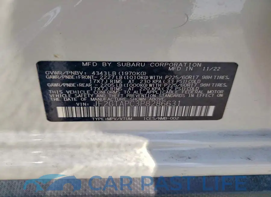 JF2GTAPC3P8286631# 12