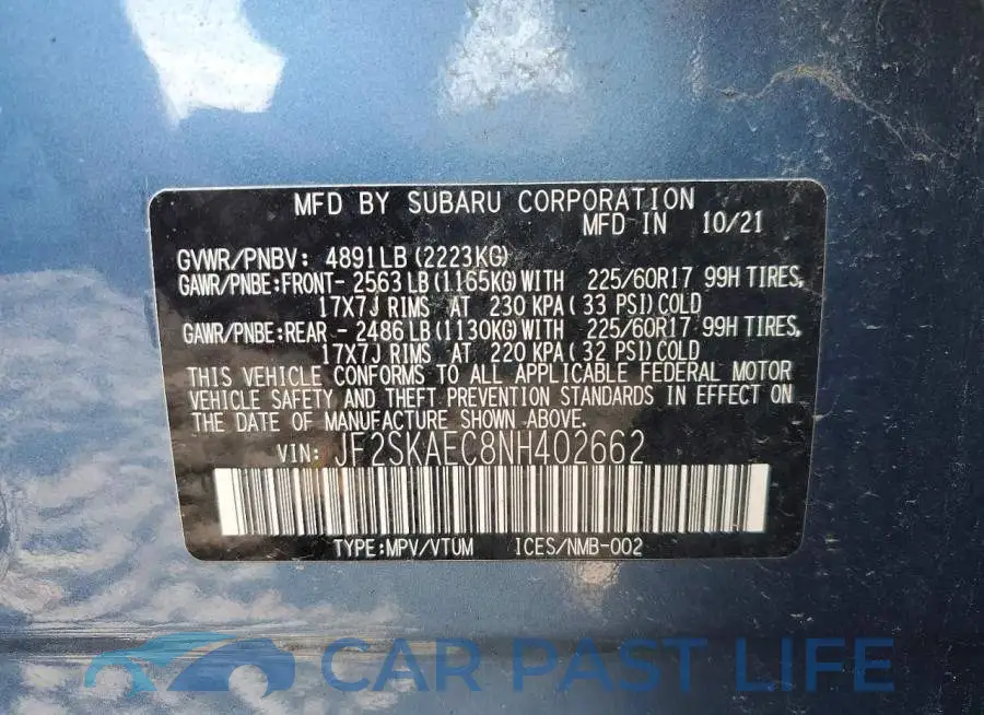 JF2SKAEC8NH402662# 13