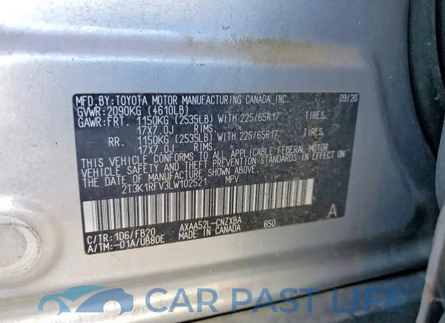 2T3K1RFV3LW102521# 13