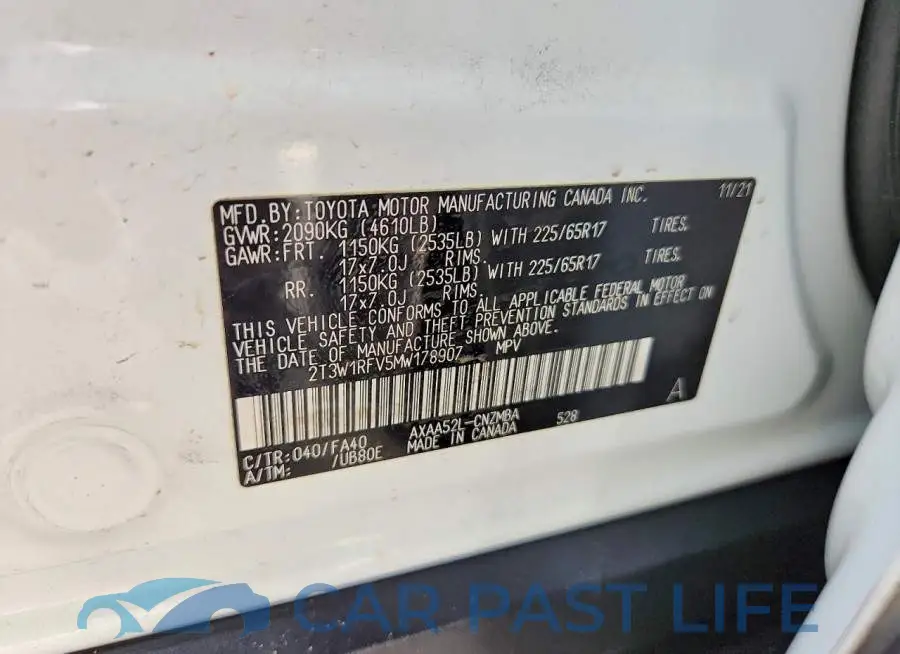 2T3W1RFV5MW178907# 13