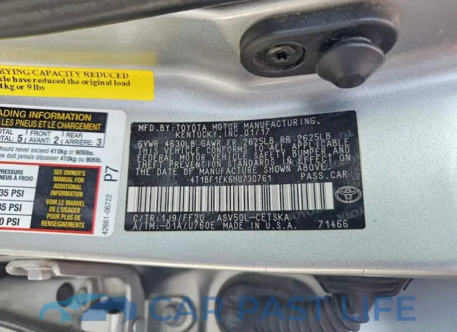 4T1BF1FK6HU730761# 12