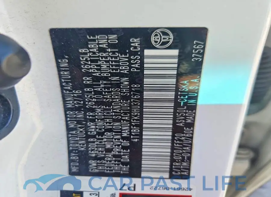 4T1BF1FK9HU376718# 12