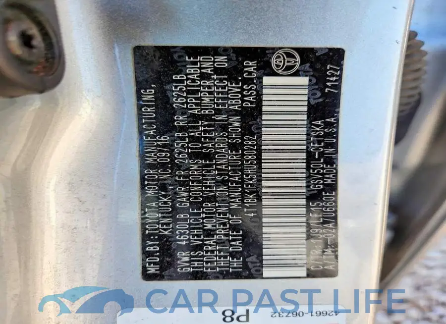 4T1BK1FK5HU580282# 12