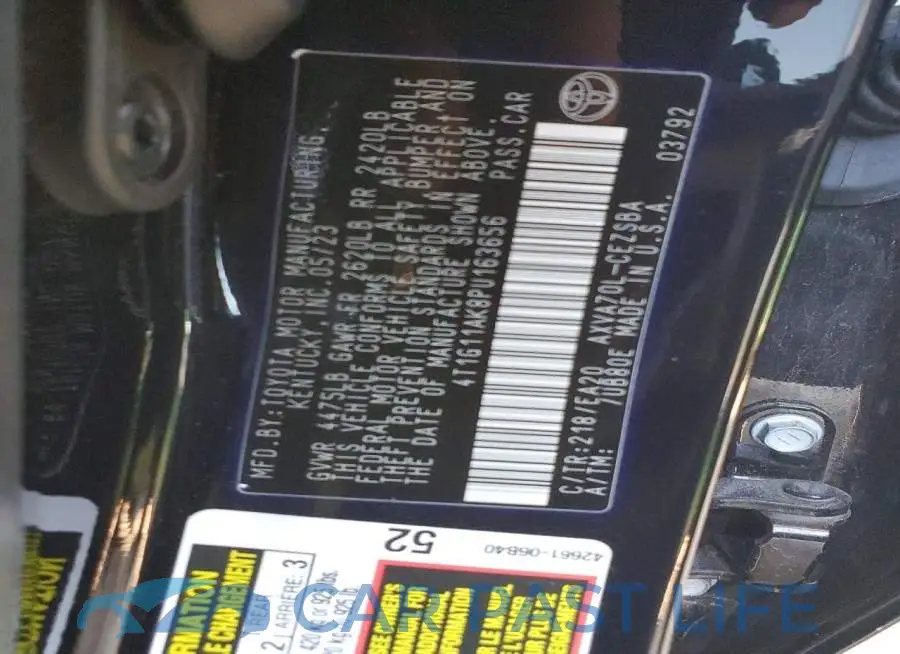 4T1G11AK8PU163656# 12