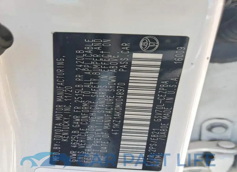4T1KZ1AK0MU048970# 13