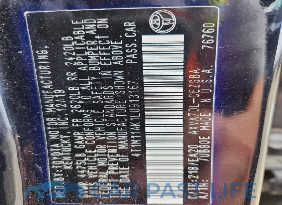 4T1M11AK1LU913167# 13